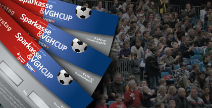 <b>Kartenvorverkauf für Sparkasse & VGH CUP 2013 gestartet</b>
Tageskarten, Dauerkarten und Gruppentickets sind ab sofort online unter www.sparkasse-vgh-cup.de verfügbar. Tageskarten sind ab 4 Euro, Dauerkarten für 33 Euro und Gruppenkarten ab 70 Euro er